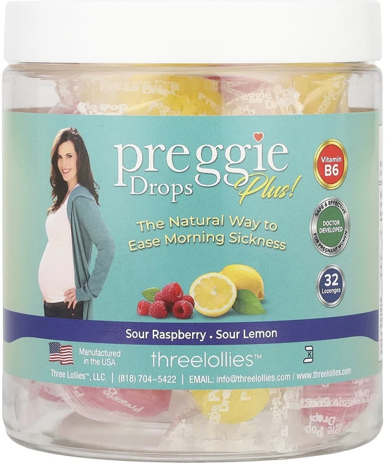 Preggie Drops Plus! 사워 라즈베리 사워 레몬 사탕 정제 32정, PreggieDropsPlus사워라즈베리사워레몬사탕정제, 1개 - 쿠팡