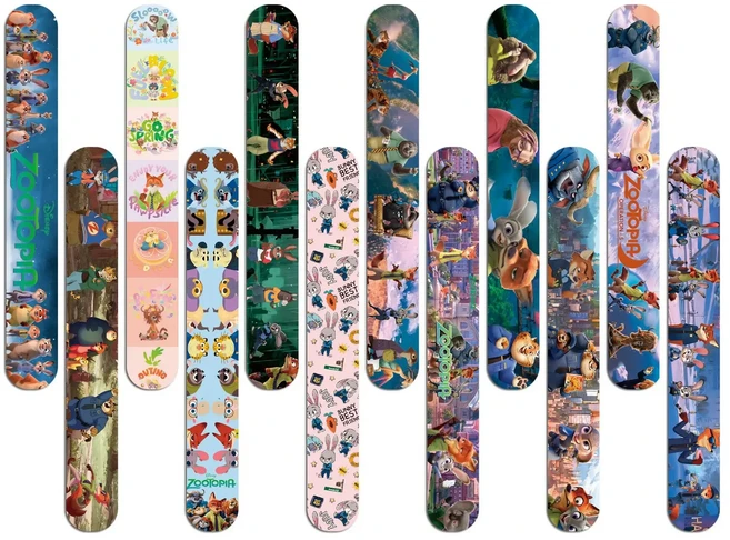 주토피아 닉과 주디 파티 장식 일회용 식기 세트 테이블보 배너 케이크 토퍼 풍선 생일 용품, 28 12pcs Slap Bracelet