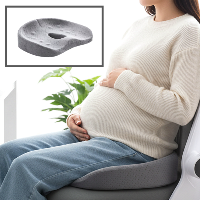 인헨스몰 바른골반 임산부 메모리폼 방석, 1개, 그레이