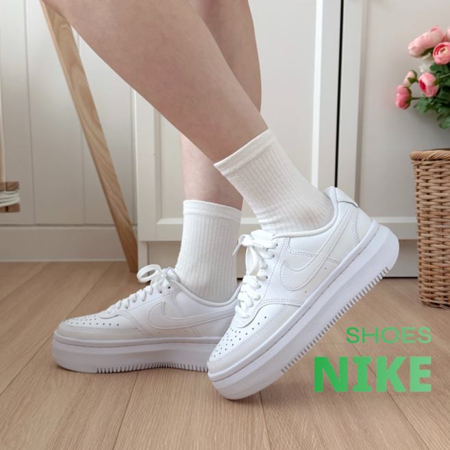 [정품] NIKE 나이키 코트 비전 알타 여성 운동화 CVV 데일리 신발 키높이 스니커즈 HIGHMAX 증정품