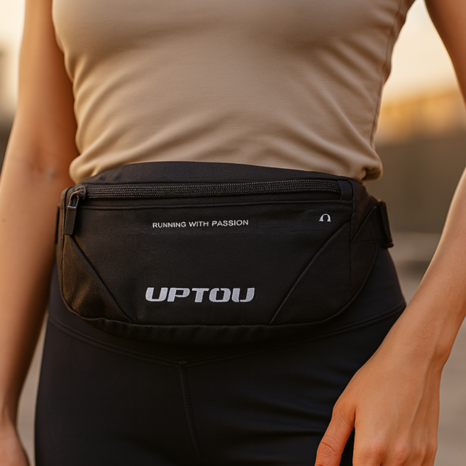 넷티파이 남녀공용 쓰리포켓 러닝벨트, 블랙, 1개