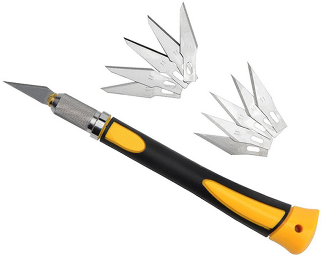 엠존 아트나이프 아트칼 프라모델칼 공예칼 공예작업용 날6-15장, 고급형아트칼 11날, 1개