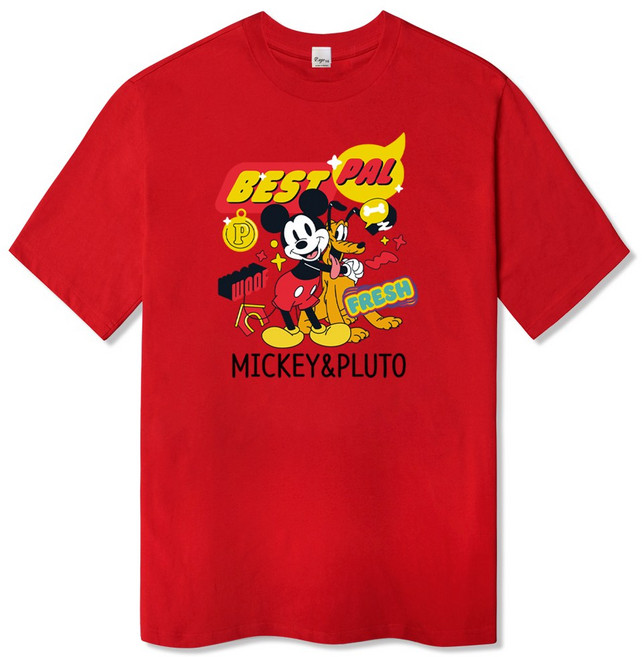 일루소 남녀공용 디즈니 미키앤 플로토 반팔 티셔츠
