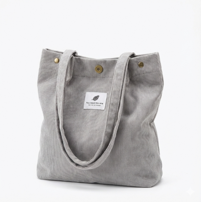 코로듀이 미니 손가방 골덴 코르덴, 1개, 회색