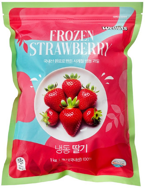 웰루츠 국산 냉동 홀 딸기, 1개, 1kg