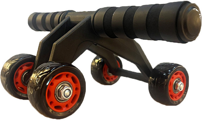 4휠 4베어링 홈트 AB슬라이드 복근 운동 매트 포함, 레드