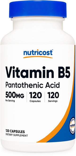 뉴트리코스트 비타민 B5 판토텐산 500mg 캡슐, 1개, 120정