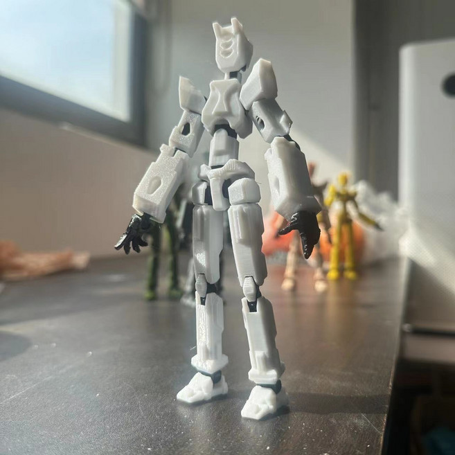 Alouttinae13 알루티나에13 무기팩+받침대 포함 액션피규어 3D프린트, 1개, 화이트+블랙, 14cm