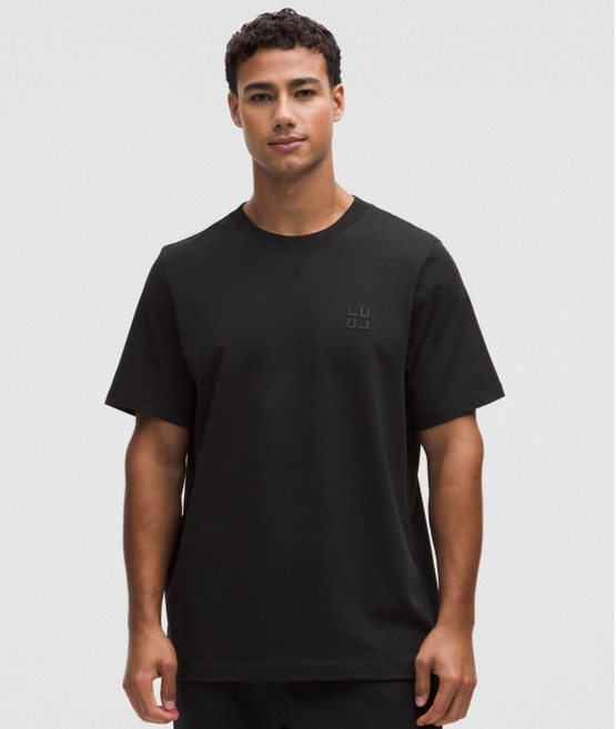 룰루레몬 헤비웨이트 클래식 핏 코튼 티셔츠 스택 블랙 남자 반팔티 운동 러닝 헬스