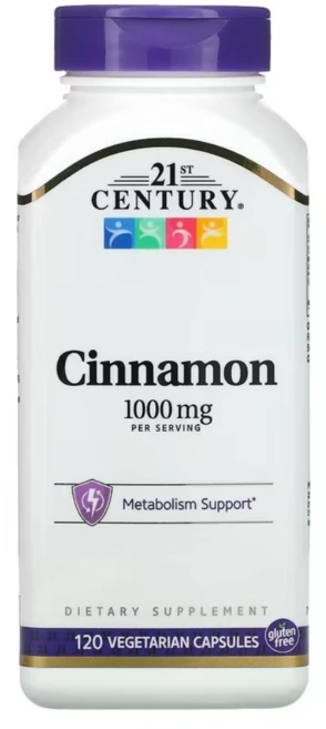 21세기센트리 시나몬 계피 500mg 120정 베지캡슐 채식주의 스테아린산마그네슘 셀룰로스, 기본, 1개 - 쿠팡