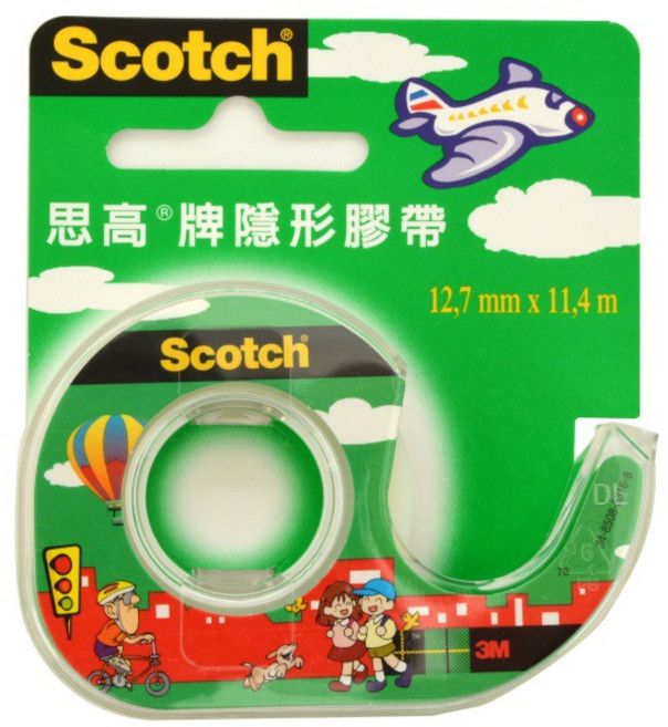 3M 104 附台隱形膠帶 辦公家用膠帶 方便易用, 1個