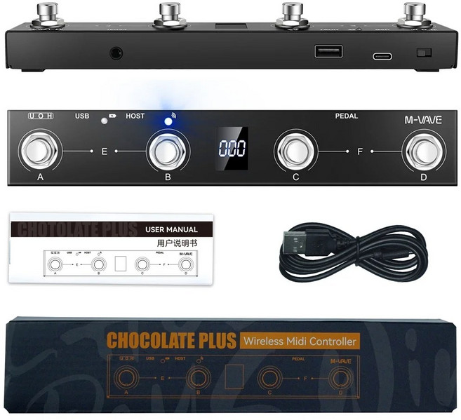 VE 초콜릿 플러스 무선 미디 컨트롤러 키보드 4 버튼 풋 스위치 DI 호스트 인터페이스 제어 기능 지원, 01 CHINA, 01 CLATE PLUS, 1개