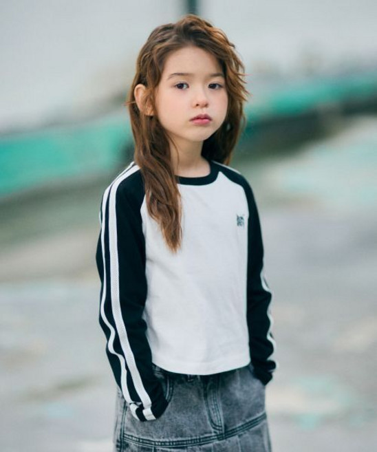 브라운브레스 KIDS brownbreathkids KIDS GIRL RAGLAN TAG LONGSLEEVE - BLACK