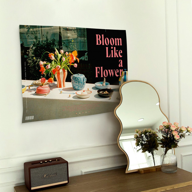 더아트컴퍼니 모던 그래픽 패브릭 포스터 47종 미드센츄리 바우하우스 디터람스 디자이너 감성 인테리어 대형 창문 가리개 (25번 ~ 47번), 47. Bloom