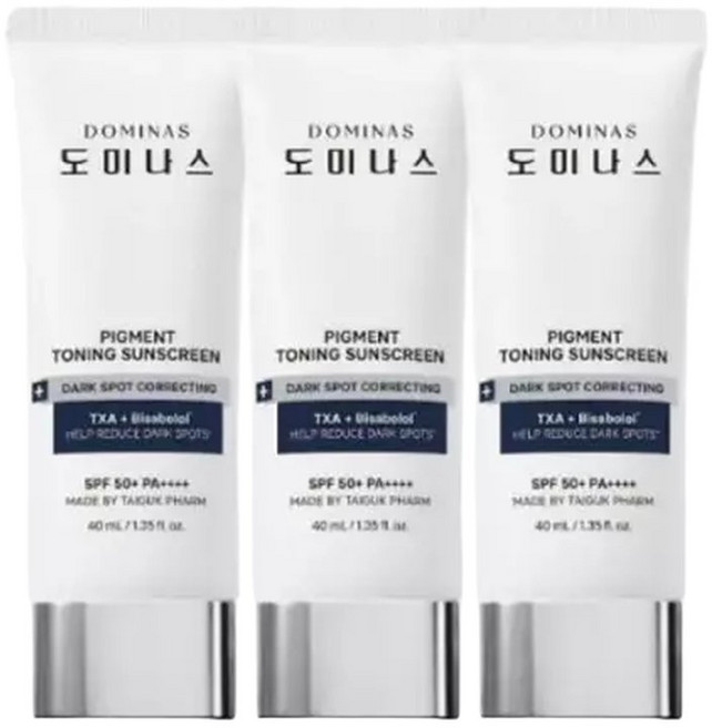 도미나스 태극제약 트라넥삼산 알파 비사보롤 선크림 40ml 3개 NEW 2026년 + 폼클렌징