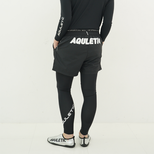 AG 남자 워터 레깅스 수영복 스윔웨어 레쉬가드 9부바지 701, BLACK