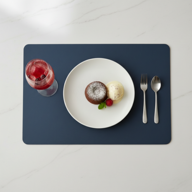 라온커넥션 사각 모던디자인 방수 식탁매트 테이블보, 2개, 1인(43x30cm), 네이비