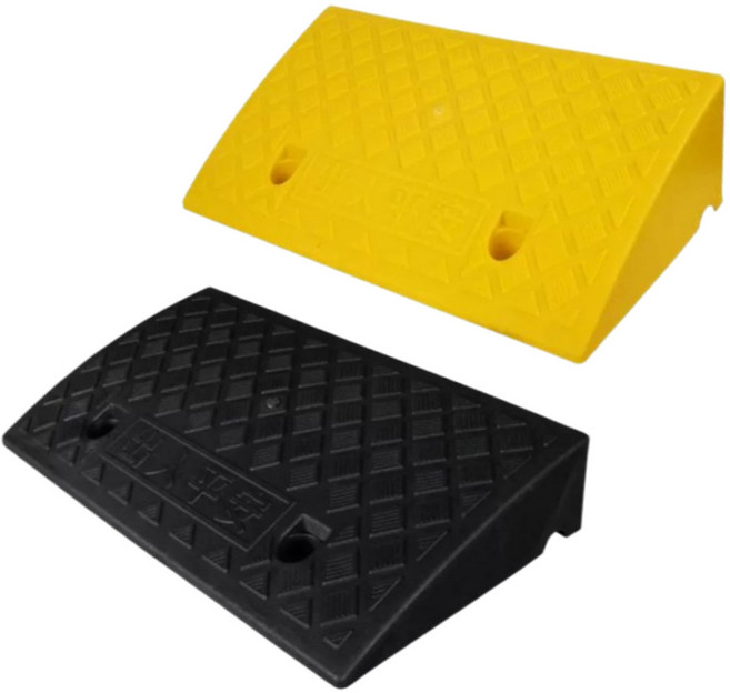 럭키플러스 자동차 경사로 진입판 차량 주차 턱 진입판 상가진입판 13cm, 블랙, 2개