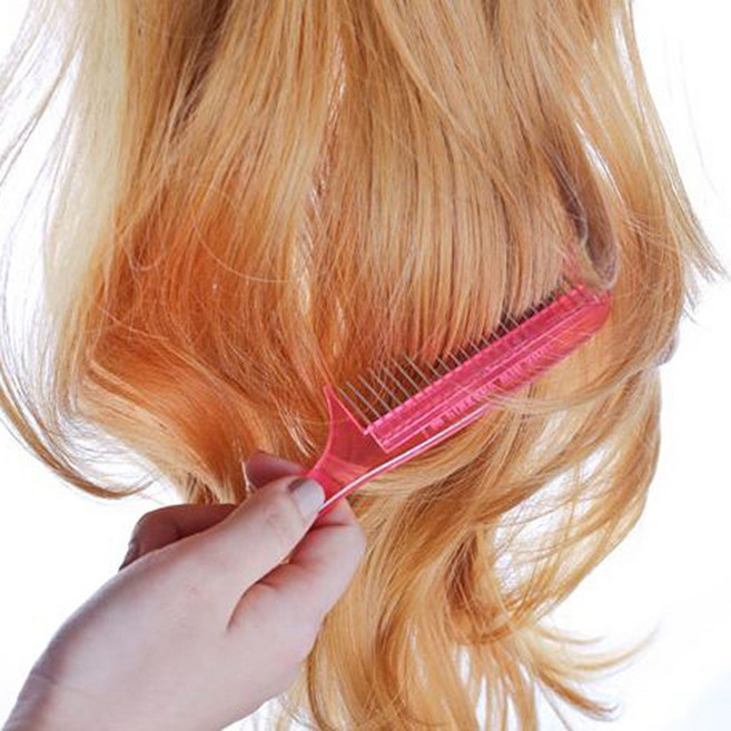 미즈코스 가발 전용 빗 도끼빗 엉킴 방지 정전기 손질 관리, 2개, 핑크