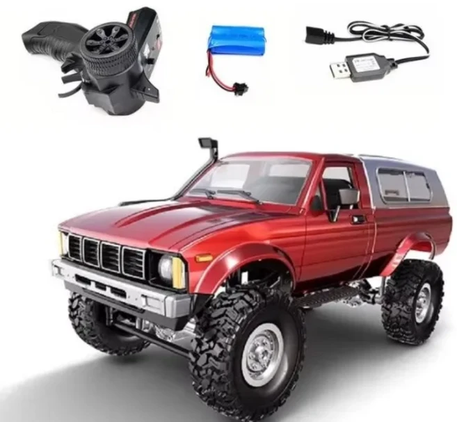 크롤러 WPL C24-1 RC 자동차 풀 체중계 시뮬레이션 오프로드 몬스터 4WD 라디오 제어 어린이 장난감, 03 C24 Red 1B