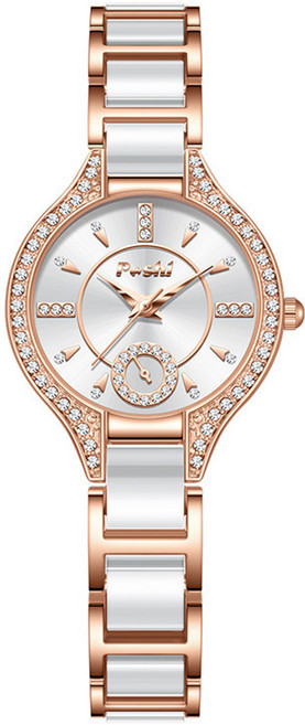 반리엘 여성 큐빅 라운드 방수 선물 데일리 패션시계