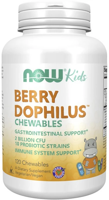 나우푸드 키즈 베리 도필러스 츄어블, 120정, 1개 - 쿠팡