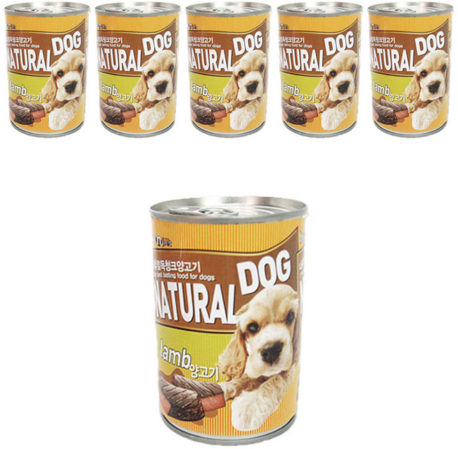 바이앤펫 내추럴 독 청크캔 반려 애견 강아지 통조림 캔 간식, 6개