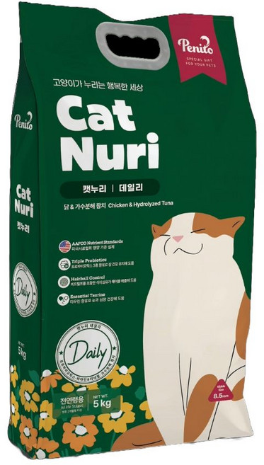 캣누리 고양이사료, 1개, 5kg, 닭+참치
