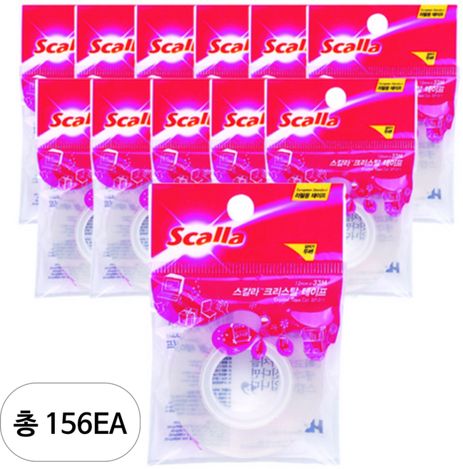 스칼라 크리스탈 테이프 리필 12mm x 33m, C1233R, 156개