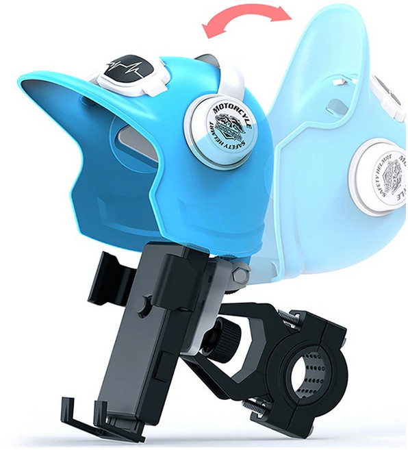 발통마켓 헬멧 모양 햇빛가리개 원터치 휴대폰 거치대 핸드폰 핸들형 백미러형, 백미러형(헬멧화이트)2P, 1개