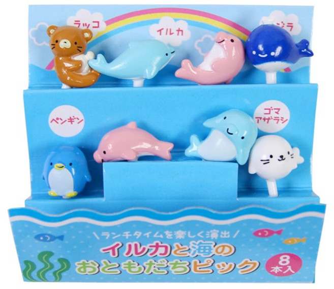 토루네 돌고래 픽 일회용포크, 8개, 1세트