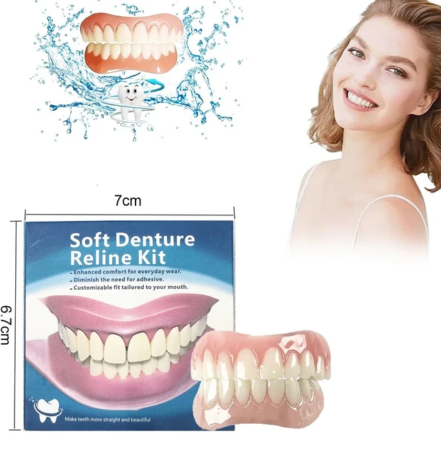 틀니 실리콘 키트 라이너 소프트 치아 상하 간편 사용 교정기, 01 1PCS