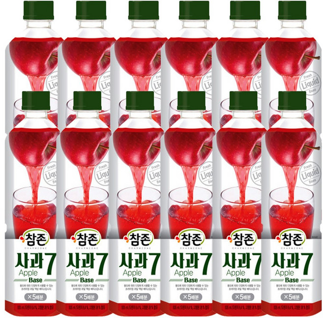 참존식품 사과7 원액 주스, 12개, 835ml
