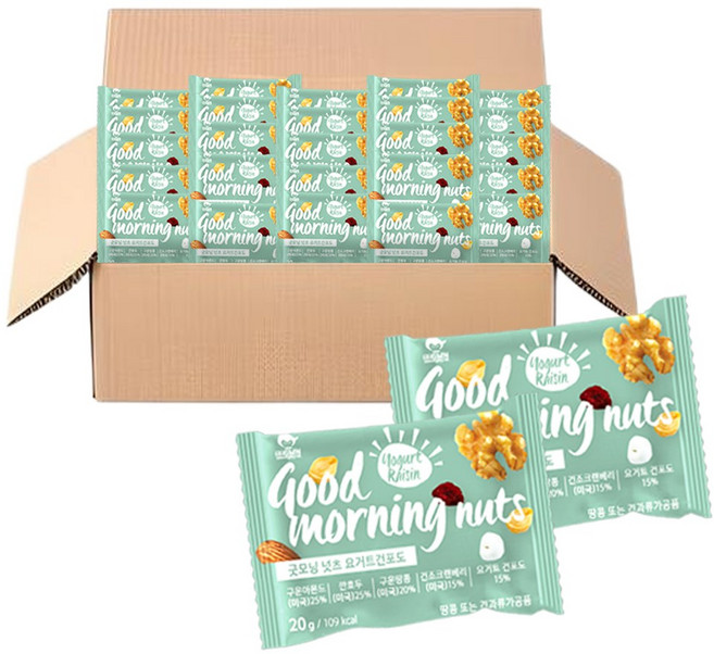 굿모닝넛츠 하루한줌견과 건포도요거트 100봉 낱봉, 추석 명절 선물세트 굿모닝너츠 하루한줌견과 건포도요거트, 2kg, 1개