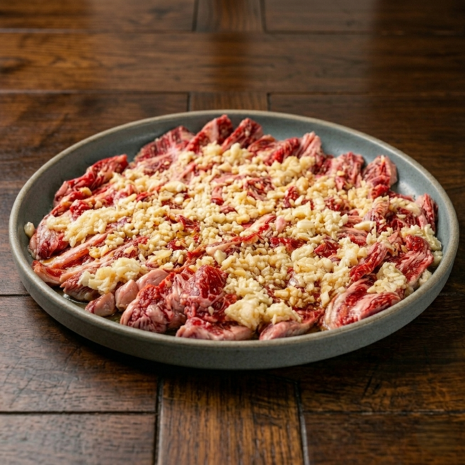 마늘범벅 양념 소갈비살, 3개, 200g