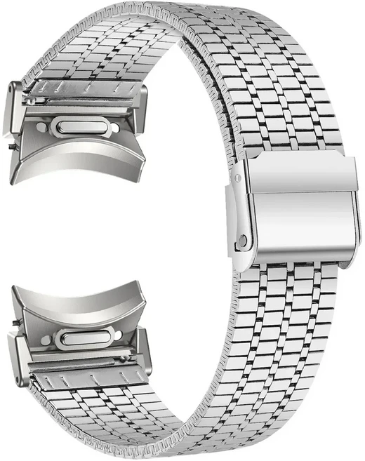 삼성 갤럭시 시계 용 스테인레스 스틸 스트랩 7 6 5 4 40mm 클래식 5Pro 밴드 간격 없음 금속 시계줄, 04 silver, 01 Galaxy 7 40mm 44mm