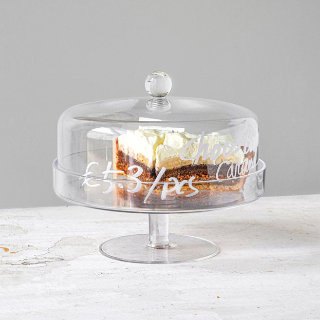 아크릴 케이크 스탠드 트레이 받침대 케이크보관함, 1개, 투명