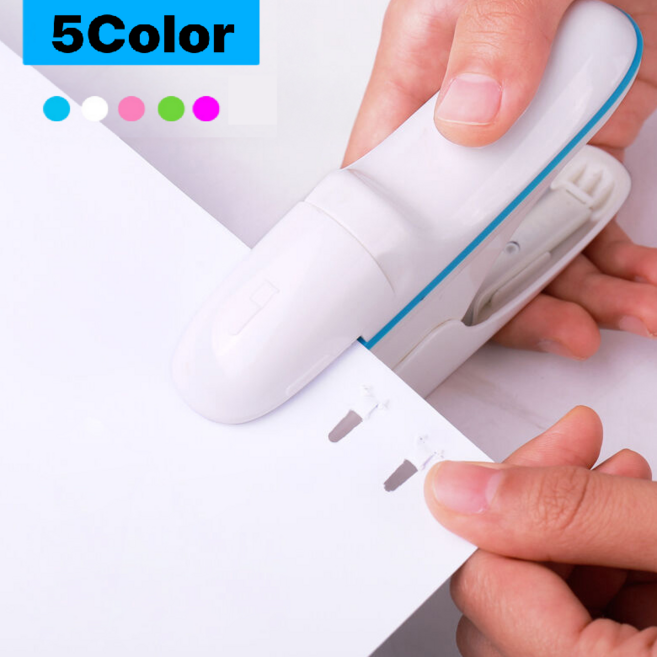 워커앤트 친환경 심없는 스테인플러 페이퍼클린치 8매, 블루