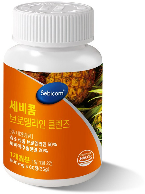 세비콤 브로멜라인 클렌즈, 1개, 60정