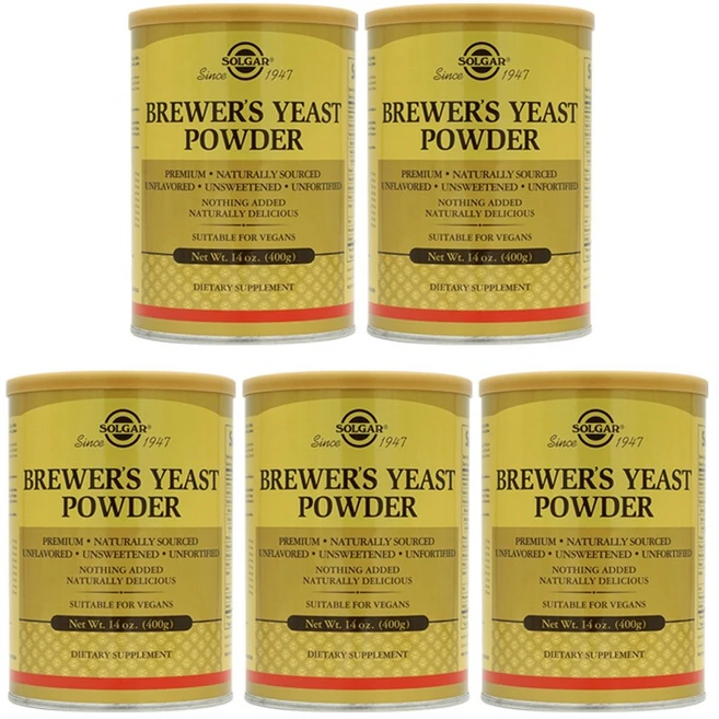 Solgar 5개 맥주 효모 브루어스 이스트 분말 가루 파우더 비타민B 400 g, 400g - 쿠팡
