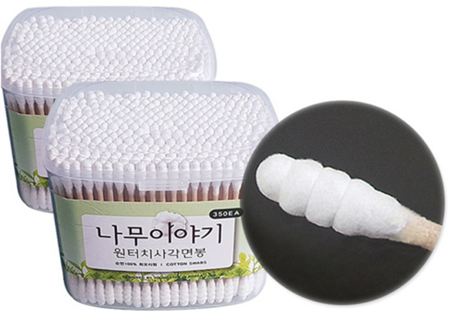 영수 나무이야기 원터치사각면봉350P(회오리형), 디오 나무이야기 원터치 사각면봉 350p 회오리형, 1개