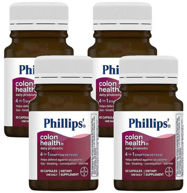 필립스 콜론 헬스 데일리 프로바이오틱 4-인-트루 심프텀 디펜스, 4개, 60정 - 쿠팡