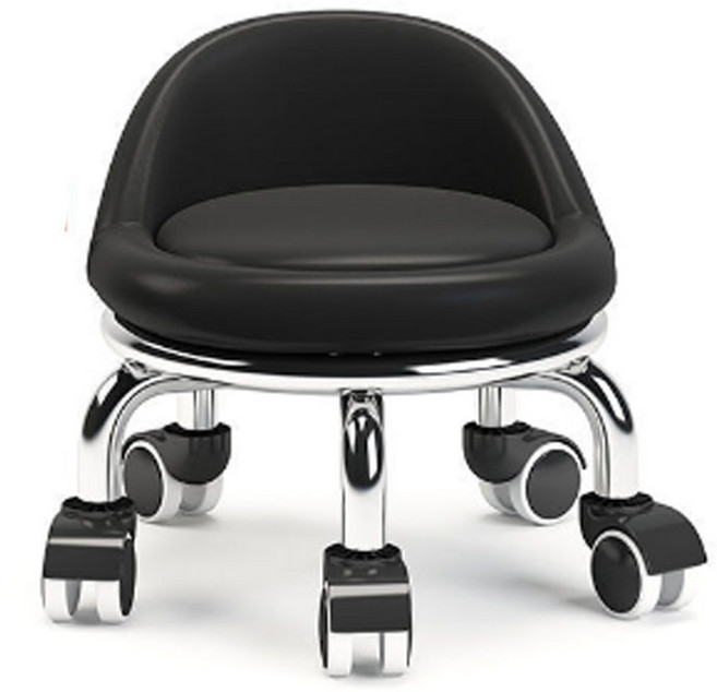 회전의자 앉은뱅이 회전의자 등받이 이동의자 블랙, 1개