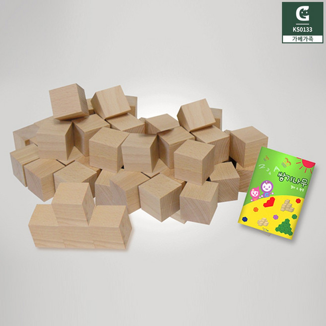 가베가족 KS0133 큰솔3cm원목쌓기나무100p 미니북, 1개