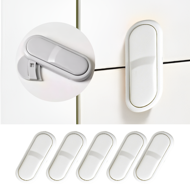 피카스페이스 문열림방지 서랍 잠금장치 원터치 잠금장치, 화이트, 5개