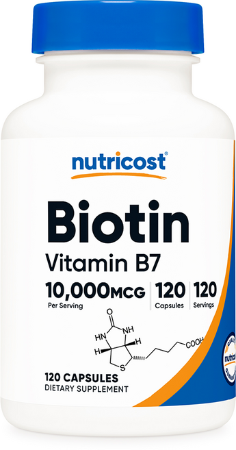뉴트리코스트 바이오틴 비오틴 10000mcg 120캡슐 맥주효모 비타민B7 Biotin, 120정, 1개
