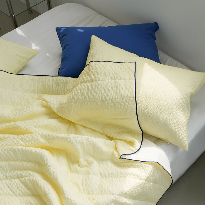 더블쿨 여름 순면 알러지케어 시어서커 쿨 냉감차렵이불 단품 3colors (SS/Q)