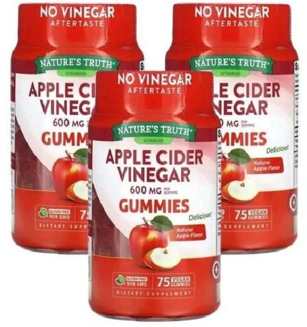 (2+1) 네이처스 트루스 애사비 사과 식초 비건 구미젤리 75개 (3병), 3개, 75정 - 쿠팡