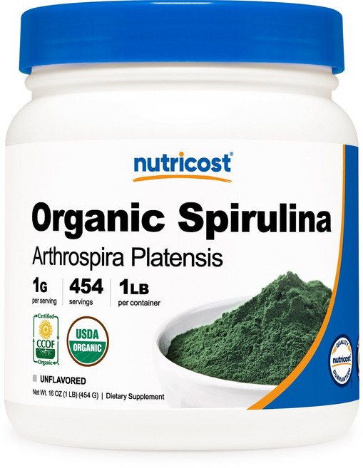 nutricost 螺旋藻粉, 1個, 454克