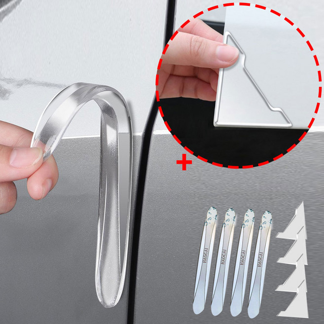 소소잇템 실리콘 차량 문콕방지 도어가드 모서리 보호 세트, 8개, 투명